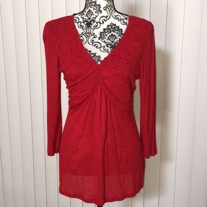Cable & Gauge Red Blouse (Size Medium)